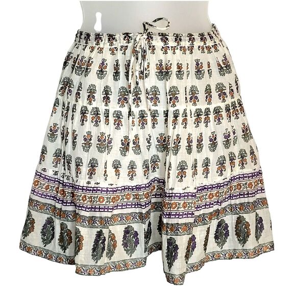 Free People One gauzy boho drawstring festival mini skirt swim cover Small - Picture 1 of 12